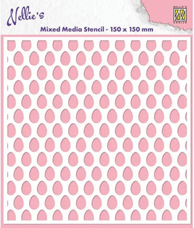 Mixed Media Stencil, Eggs