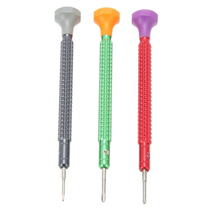 3 stuks Horloge Reparatie Schroevendraaier Set Legering Draagbaar Horlogemaker Kruiskopschroevendraaier voor Elektronische Apparatuur gray