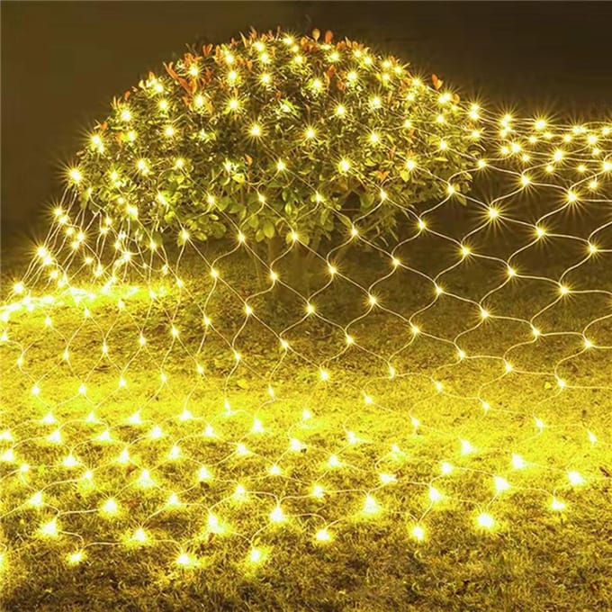 Zonnevisnetverlichting Kerstmis buiten park tuin vakantiedecoratie lichtslingers