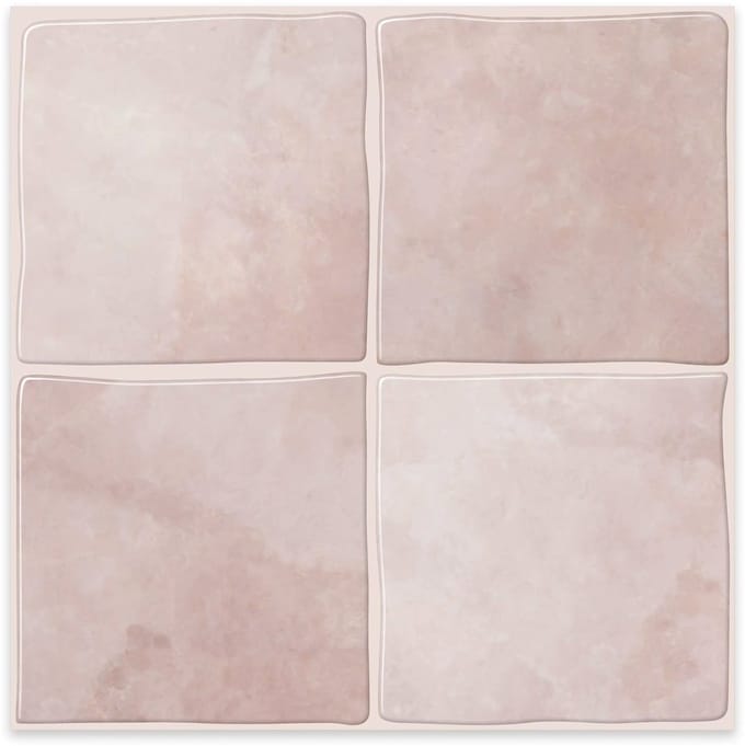 24Supply Plaktegels - 10 Stuks - Glans - Roze - 25.4x25.4cm