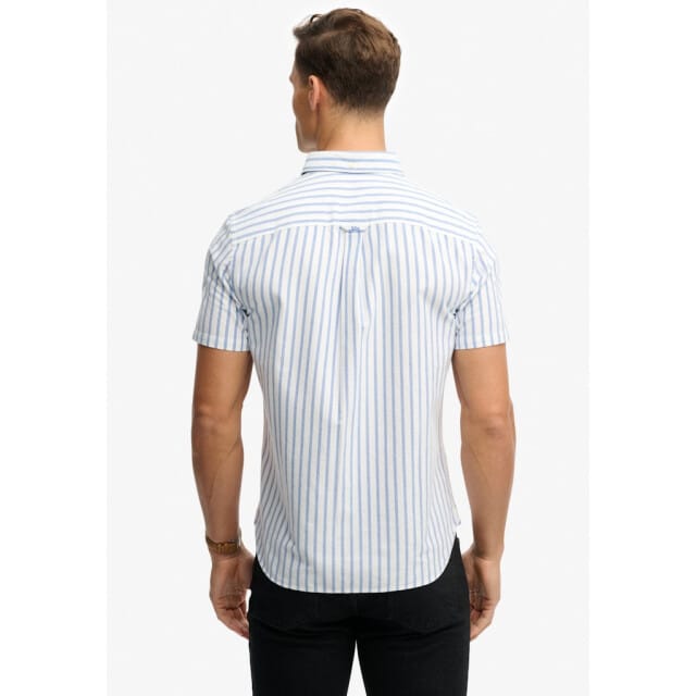 Superdry Preppy Oxford Overhemd met Korte Mouwen Blue Grootte: M