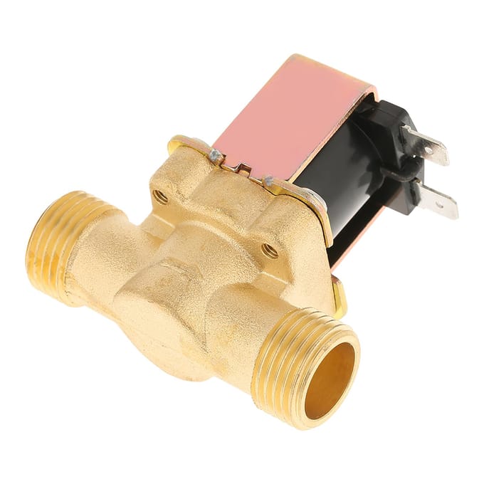 12  DC 12V normaal gesloten messing elektrische solenoïdeklep voor waterregeling wit