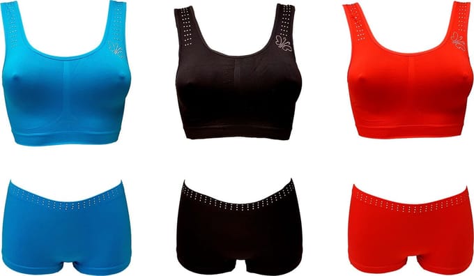 Sweet Angel ondergoedsetjes 3-pack boxer met topje one size