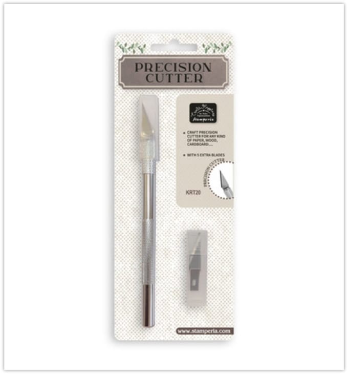 Stamperia - Precisie Cutter - Precicion Cutter - with 5 extra blades - Hobbymesje - met 5 extra mesjes