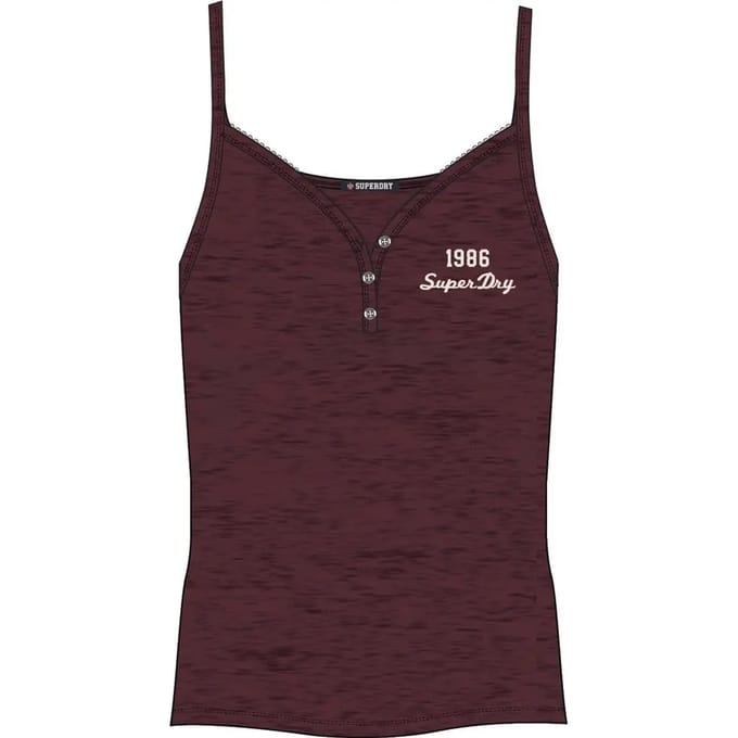 Superdry Athletic Essentials Cami Top met Knoopsluiting Red Grootte: 36