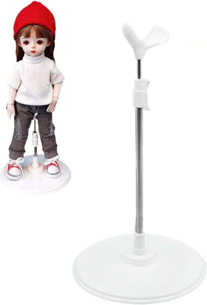 Poppen Standaard - Display Houder - Poppen Presenteren - Verstelbare Hoogte - 21-37 cm - Zwart