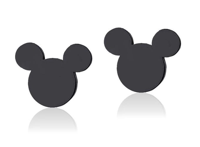 Montebello Oorbellen Mickey Black - 316L Staal - 8x7mm