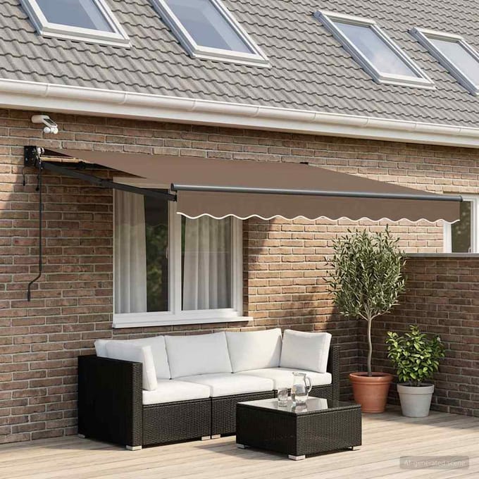 vidaXL - Elektrisch - Uitschuifbare - Zonneluifel - Taupe