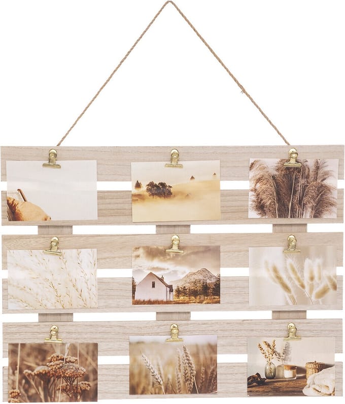 Fotolijst van hout en jute CAGETTE