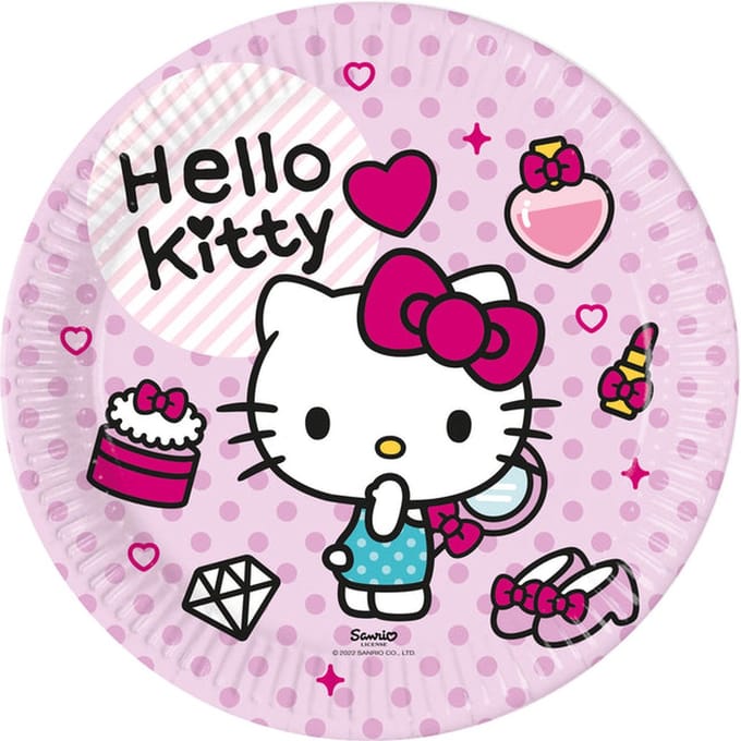 Hello Kitty Borden - 8 Stuks - 23 cm
