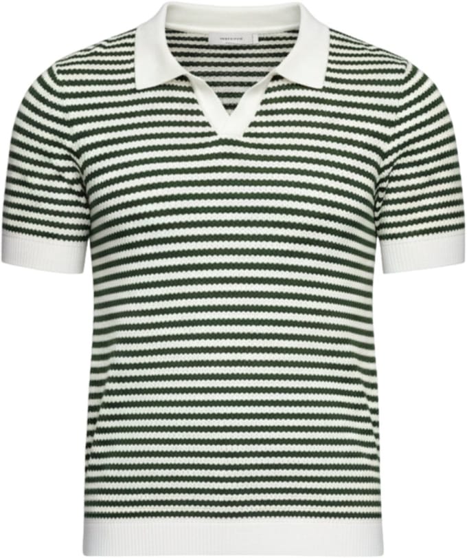 OMBRE Polo - Slim Fit - Viscose - Korte Mouw Olijf S