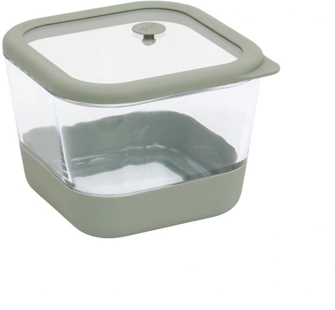 Siliglass vierkante bewaardoos 1,35 l, grijs