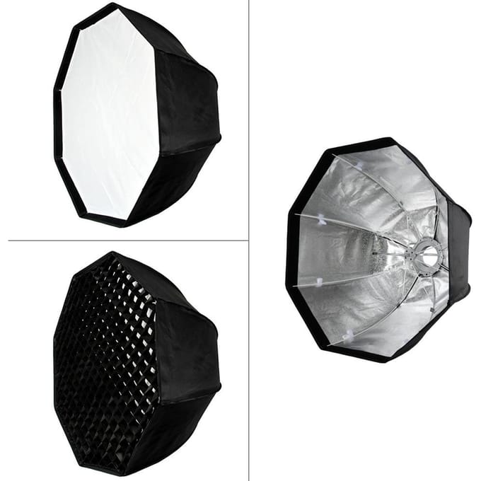 80cm / 31.5in Draagbare Achthoekige Honingraat Grid Paraplu Softbox met Bowens Mount voor Speedlite gray
