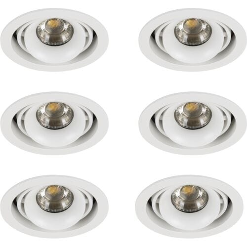 KS Verlichting Inbouwspot Bjorn 1 Rond wit set 6 stuks