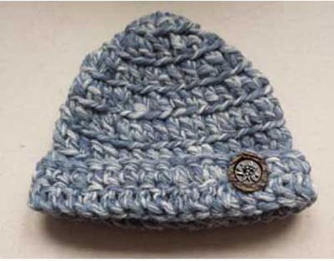 Toetie & Zo Handgemaakte Muts - Baby - Blauw - Wit - Gehaakt