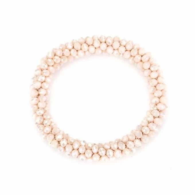 Bijoutheek Armband (sieraad) kleine kralen Beige