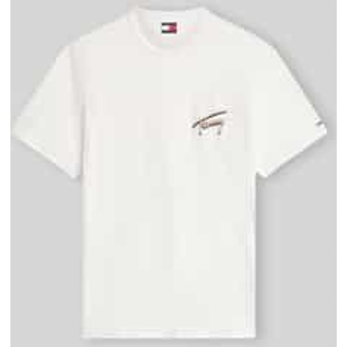 Tommy Hilfiger Relaxed Novelty Ss Tee Ancient White Größe: XL | Bedruckte T-Shirts Outlet | Herren | Weiß