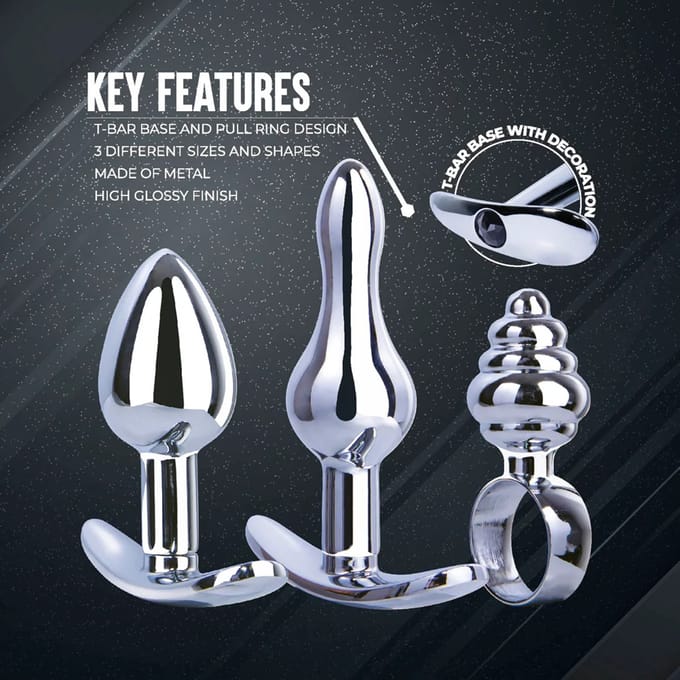 Uitstekende Power Hardware Gear Metalen Butt Plug Kit – Ring Pop