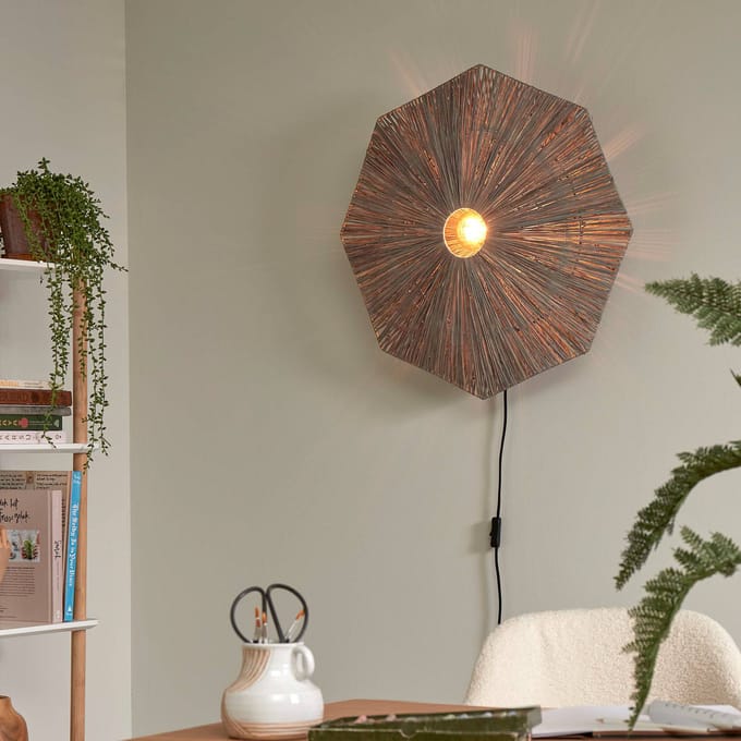 GOOD&MOJO Wandlamp Panama - Donker grijs - 65x7x65cm - Binnen Scandinavisch