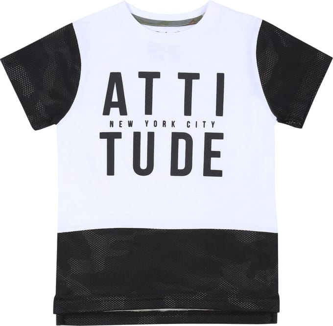 Wit-zwart T-shirt Attitude