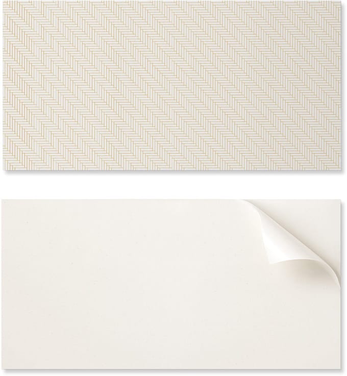 Zelfklevend decoratief vinylpaneel met print, 120x60 cm, visgraatpatroon.
