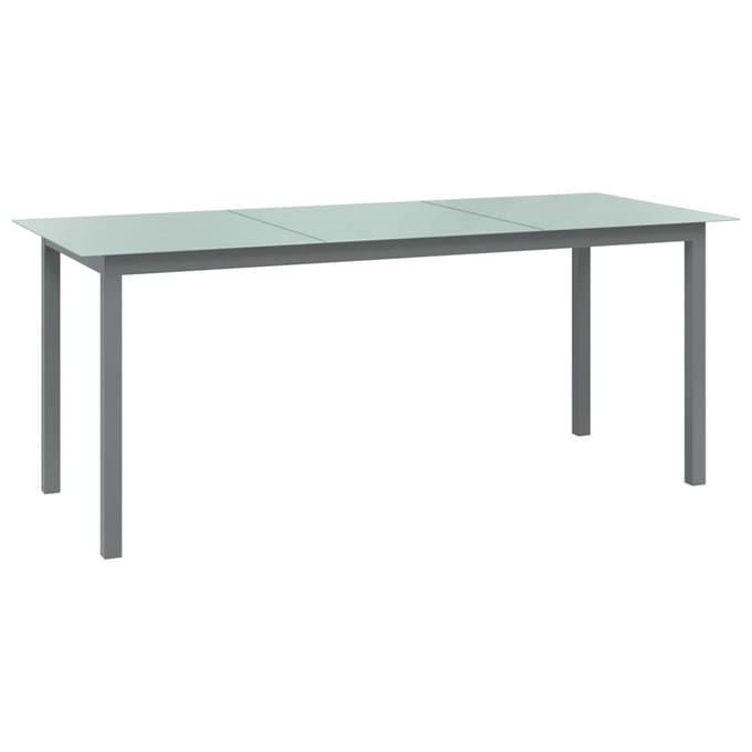 vidaXL - Tuintafel - 190x90x74 - cm - aluminium - en - glas - lichtgrijs