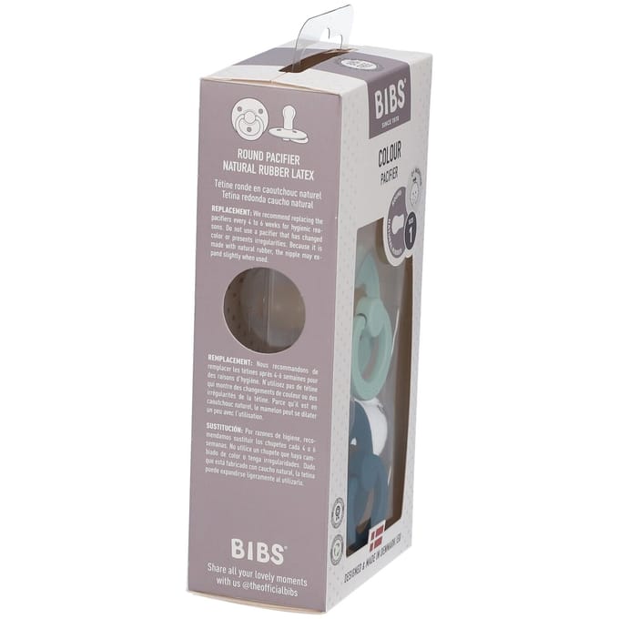BIBS Colour Fopspeen - 0-6 mnd - 2-pack - Rond - Nordic Mint/Forest Lake