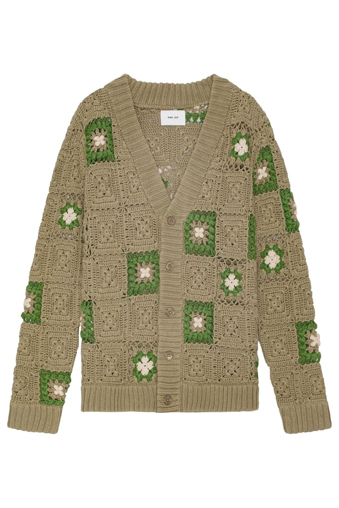 NN.07 Nate Cardigan 6603 Khaki Beige Größe: M | Cardigans Outlet | Herren | Braun