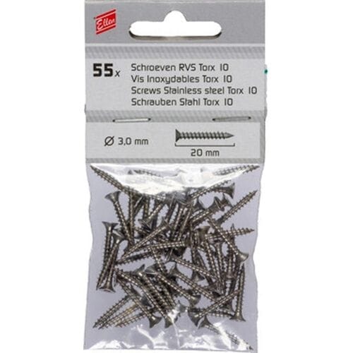Ellen montage zakjes Schroeven RVS (55 Stuks)