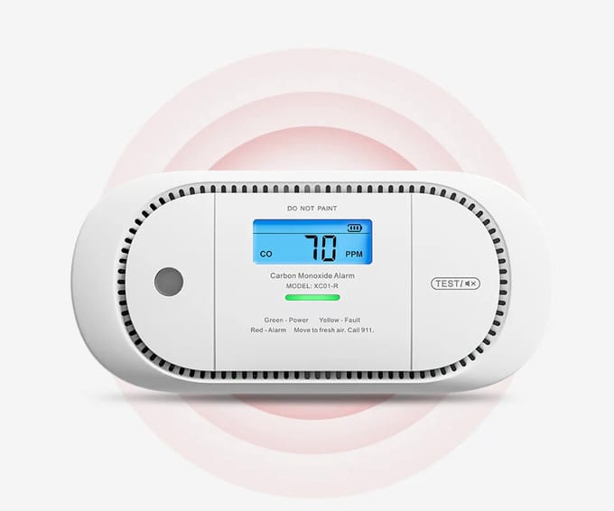 X-Sense XC01-R - Koolmonoxidemelder - CO melder met LCD display - 10 jaar batterij