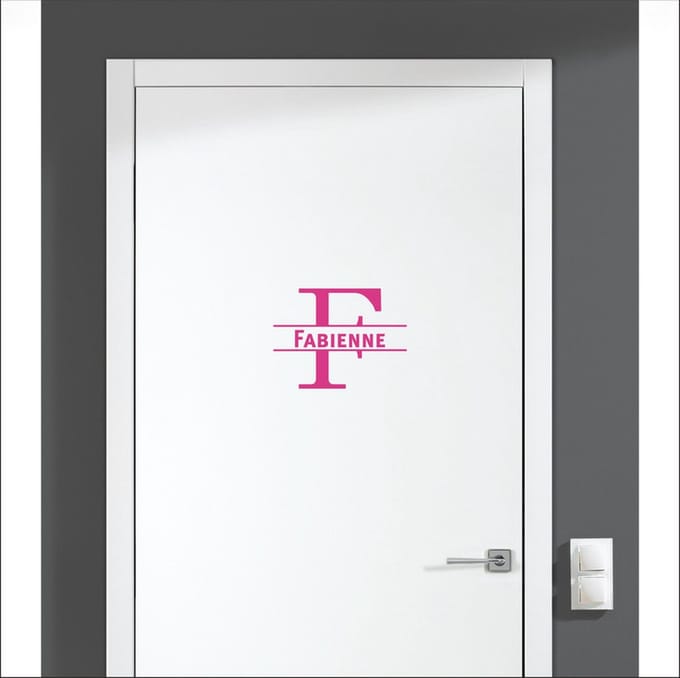 Deursticker Met Naam -  Fabienne - Roze