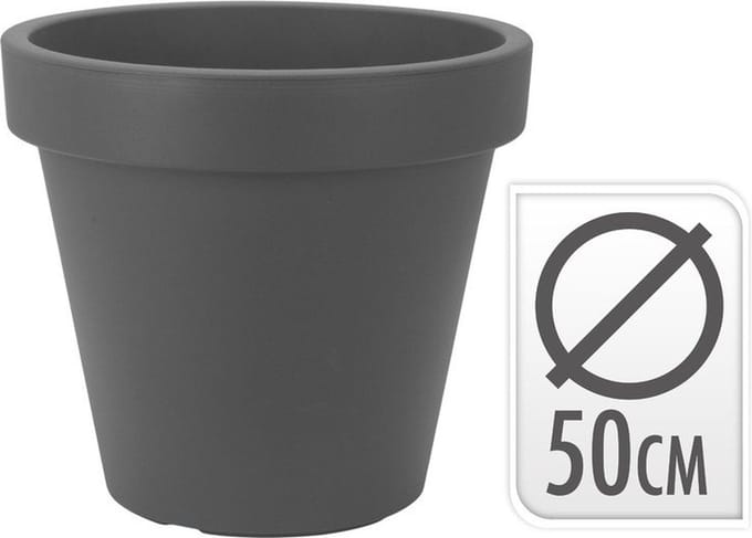 Plantenpotten Ek - Bloempot Ek Rond Dia 50cm Antraciet