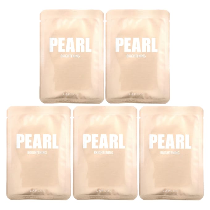 Lapcos, Pearl Sheet Beauty Mask, Brightening, 5 sheets, 24ml (0.81fl oz) beige