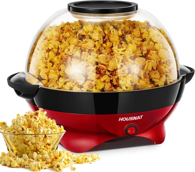Popcorn Machine - Snack Maker - Thuis Snacks Maken - Stille Werking - 5.5 Liter Capaciteit - Rood