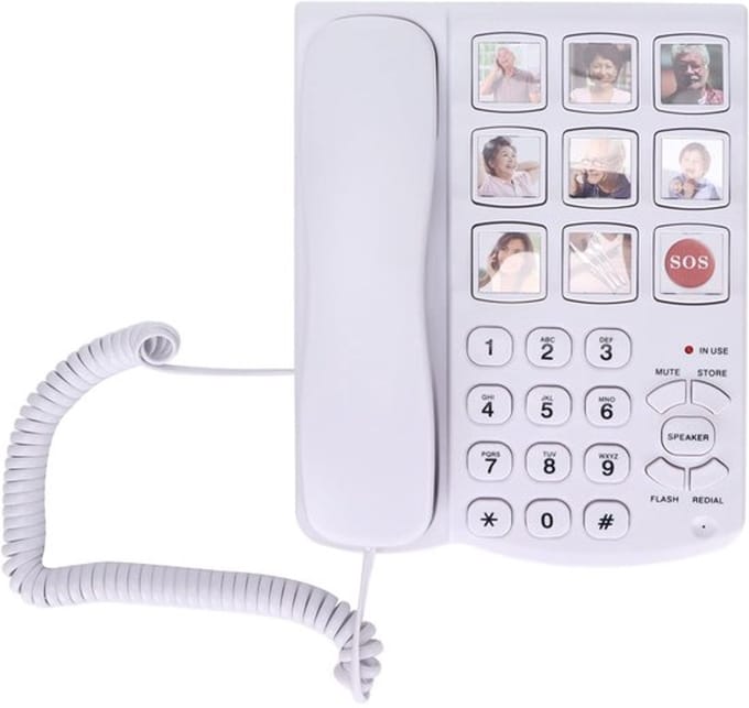 Dailygoody - Fotogeheugen Telefoon - Bedrade Bureautelefoon - Wit