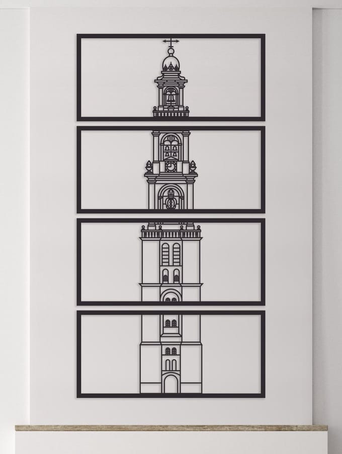 Wanddecoratie | Westertoren Amsterdam - L (50x95cm)