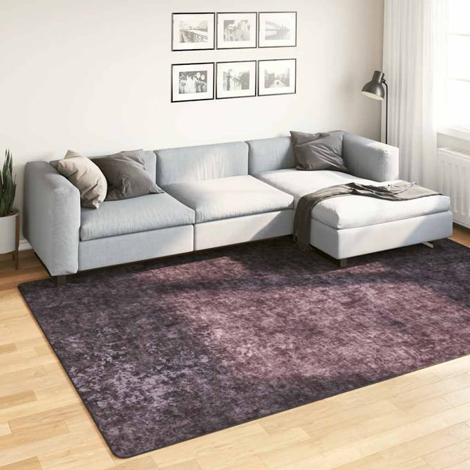 vidaXL - Vloerkleed - wasbaar - 190x300 - cm - antracietkleurig