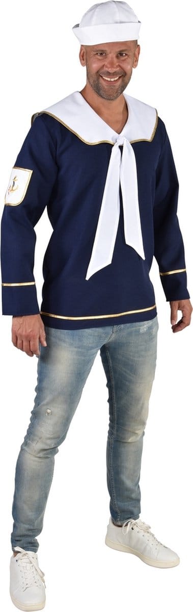 Blauwe Matroos Blouse Man - Maat M/L