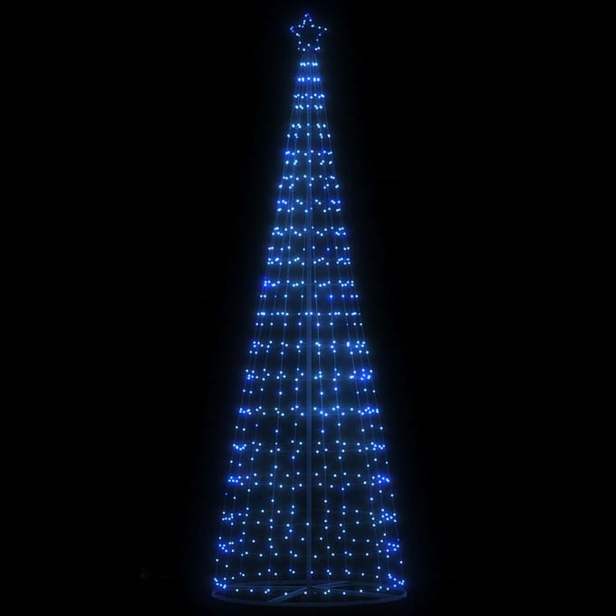 vidaXL LED Kerstboom EKENAS Meerkleurig Staal Blauw