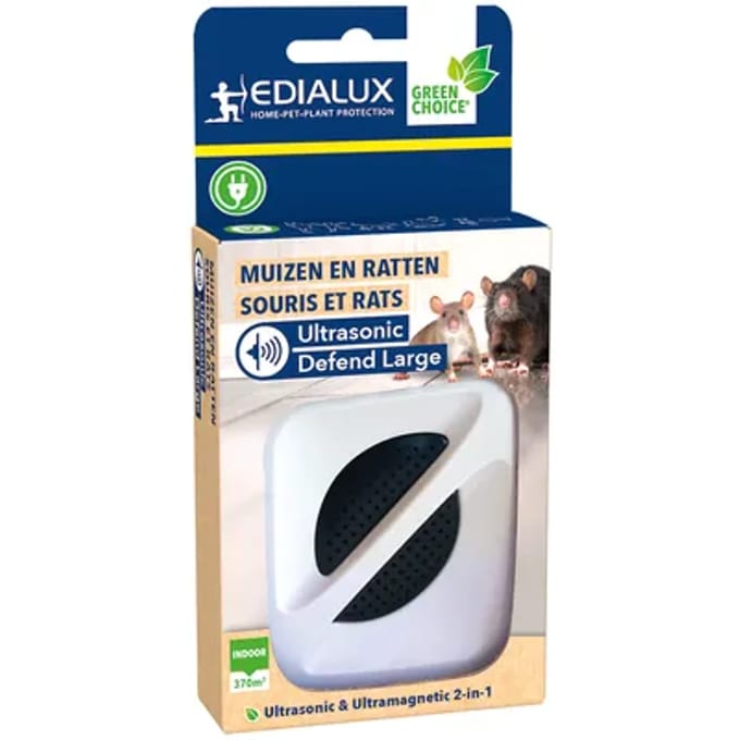 Edialux Ultrasonic Defend Apparaat - Tegen Ratten En Muizen - 1 Stuk - Large