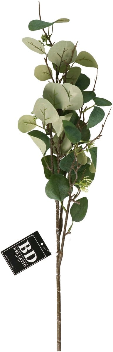 Bellatio Design Kunstbloem/kunsttak Eucalyptus Narvik - 92 cm - lichtgroen - kunst zijdebloemen