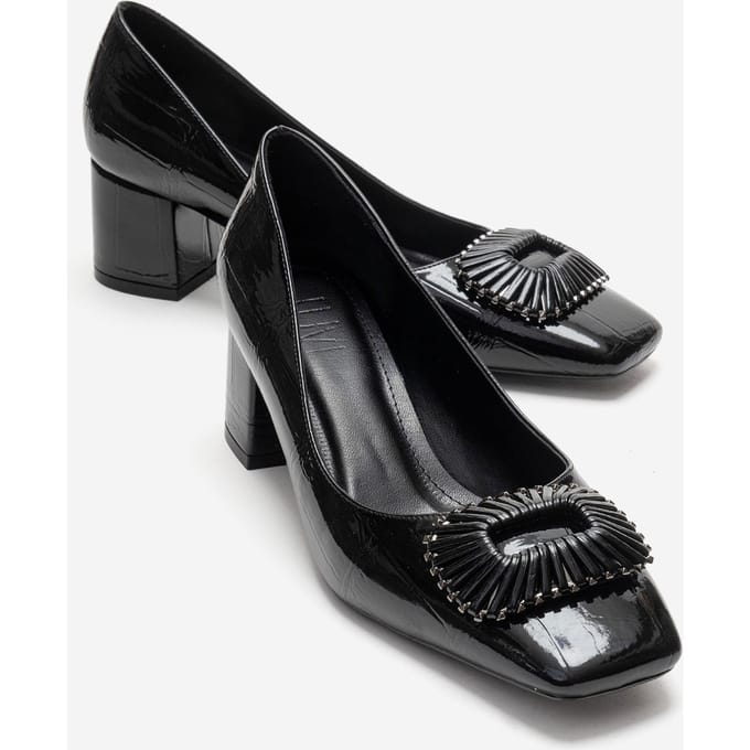 Velora Gesp Vierkante Neus Blokhak Pump (Dames)