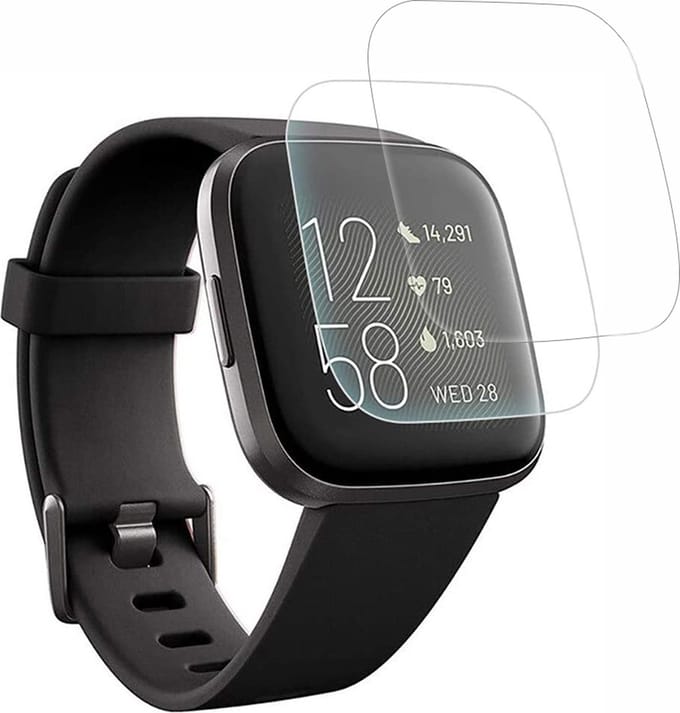 Screenprotector voor Fitbit Versa 2 - 2 stuks Beschermglas Smartwatch van glas Transparante glazen schermbeschermfolie
