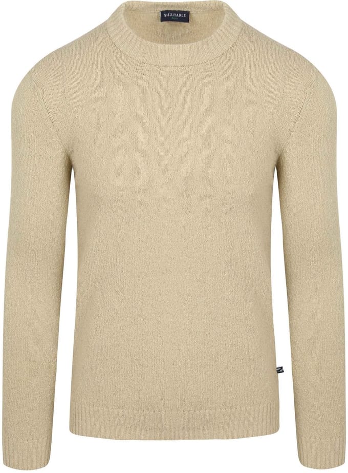 Suitable Pullover Bouclé Beige - Maat M - Heren - Sweater