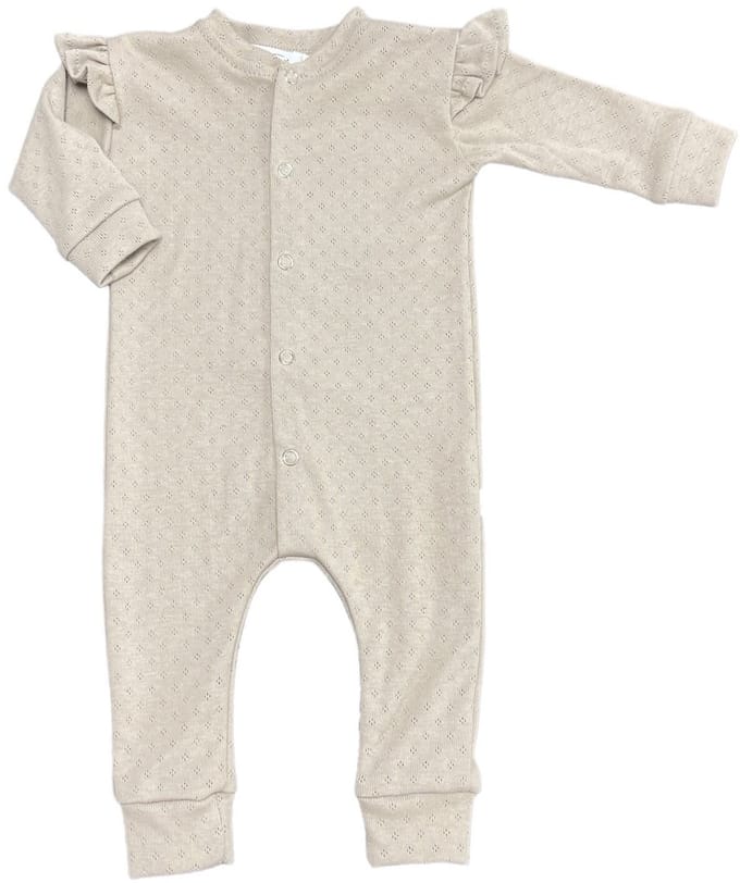 Boxpakje ruffle - Pointelle - Dark beige - maat 44