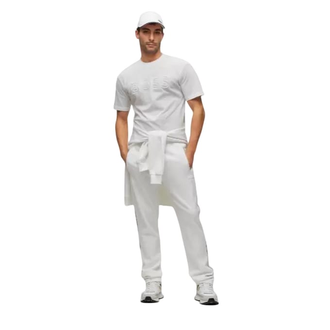 Boss Heren Joggingbroek met zijstreep (Wit)