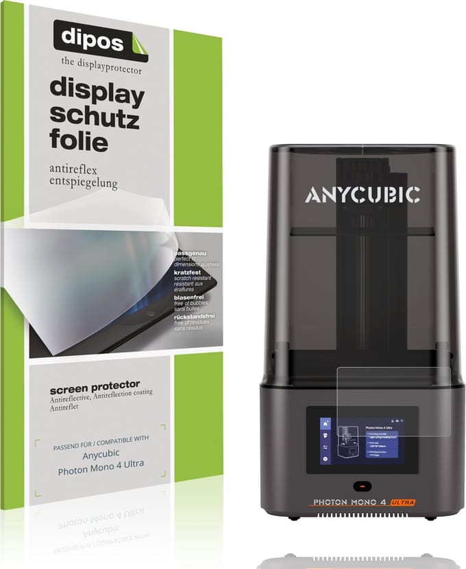 dipos – 2x Matte Beschermfolie geschikt voor Anycubic Photon Mono 4 Ultra | Krasbestendige & antireflecterende Screenprotector Ultra-Thin