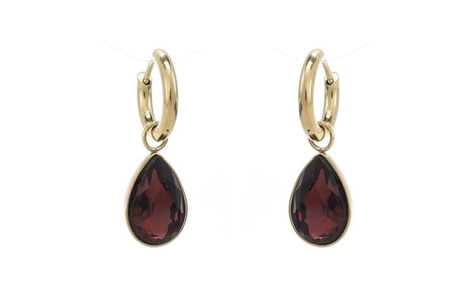 Oorbellen Ruth - Burgundy - Romance - Stainless Steel - Klassiek