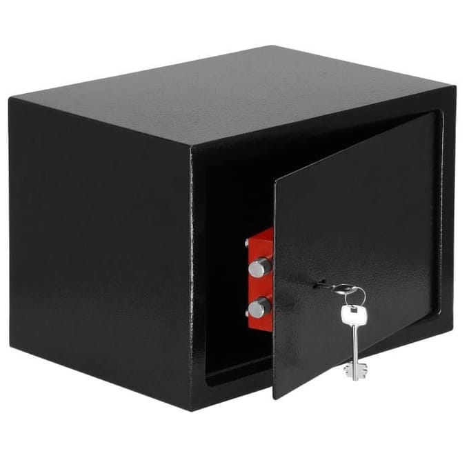 Springos Kluis - Sleutelkluis - Kluisje met Sleutel - 31 x 20 x 20 cm - Zwart