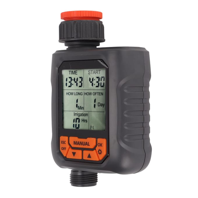 Minuterie d'arrosage G3/4, contrôleur d'irrigation numérique étanche IP65 avec grand écran LCD et cuivre black